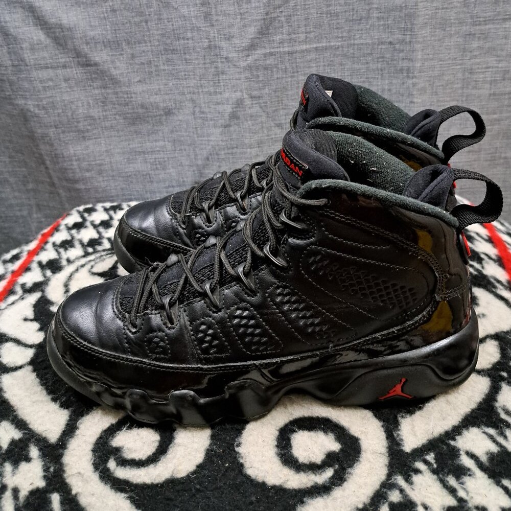 %Size 6Y Nike Air Jordan 9 Retro BG Bred Shoes Black Youth / AJ7